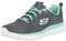 Skechers Women's Graceful Get Connected Sneaker, Charcoal Mesh Green Trim, 7 UK