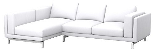 Soferia Sofabezug L Form Kompatibel Mit Nockeby 2er Sofa Mit Recamiere Links Ecksofaüberzug Sofaschoner Cover Kunstleder Lederoptik Wasserabweisend Pflegeleicht Antiallergisch Eco Leather Weiß