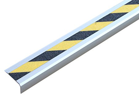 Antirutschtreppenkantenprofil Aluminium m2 Easy Clean schwarz/gelb 53x610x31mm, selbstklebend