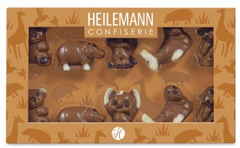 Heilemann - Boite cadeau avec lot de chocolats - thème zoo - 100 g