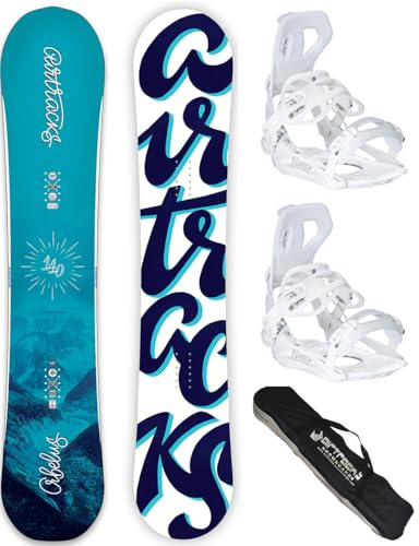 AIRTRACKS Snowboard Set - Tabla ORBELUS Lady 155 - Fijaciones Master W L - SB Bag
