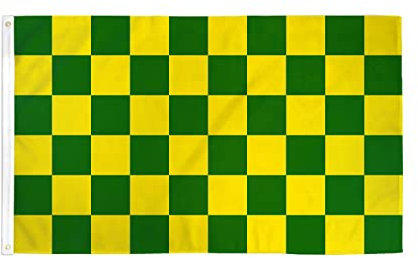 AZ FLAG - Drapeau Damier Vert et jaune - 150x90 cm - Drapeau À Damiers 100% Polyester Avec Oeillets Métalliques Intégrés - Pavillon 110 g