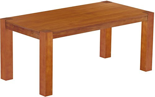 B.R.A.S.I.L.-Möbel Esstisch Rio Kanto 180x90 cm Kirschbaum Pinie Massivholz Größe und Farbe wählbar Esszimmertisch Küchentisch Holztisch Echtholz vorgerichtet für Ansteckplatten Tisch ausziehbar