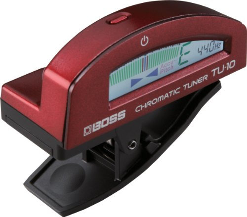 BOSS TU-10-RD Gitarren-Stimmgerät, Clip-On Tuner mit ''True Colour''-Display, umfassende visuelle Rückmeldung, rot