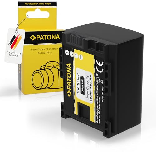 PATONA BP-808 Akku 890mAh Ersatzakku kompatibel mit Canon HG-21 HG-20 HF11 HF10 HF100 FS-11 FS-10 FS-100 Legria FS-19 FS-20 FS-21 FS-22 HF-M31 HF-M36 HF-S10 HF-S20 HF-S21 VIXIA HF-100 BP808 BP 808