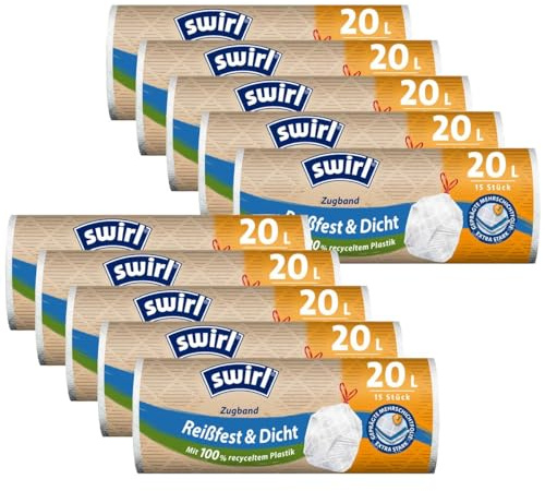10x Swirl Zugband Müllbeutel 20L (20 stk./Rolle)