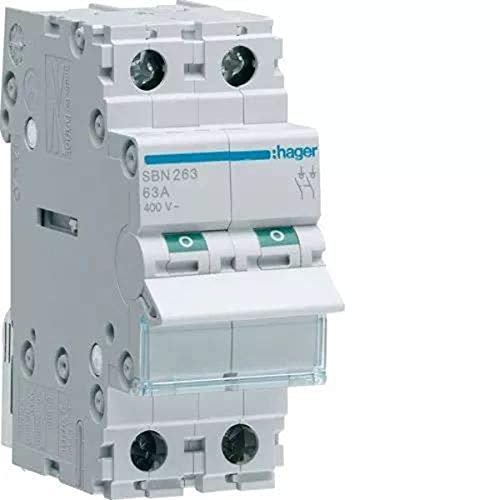Hager Interruptor modular, 2 polos, 63A