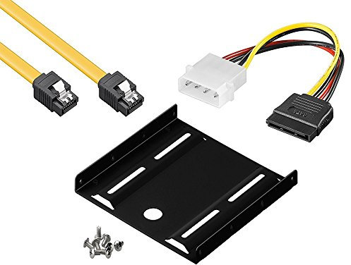 'Kit de Montage baytronic Cadre de Montage pour disques durs/SSD 2,5 S sur Rails 3,5 Adaptateur Mounting Frame Support Einbaurahmen + 30cm SATA Kabel