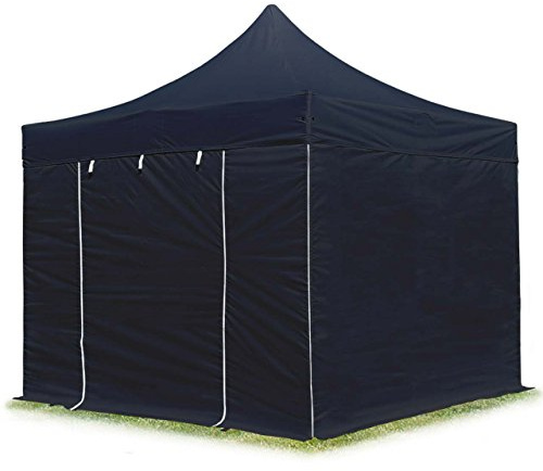 TOOLPORT Faltzelt Faltpavillon Pavillon 3x3m - mit 4 Seitenteilen (ohne Fenster) Premium Dach Partyzelt schwarz