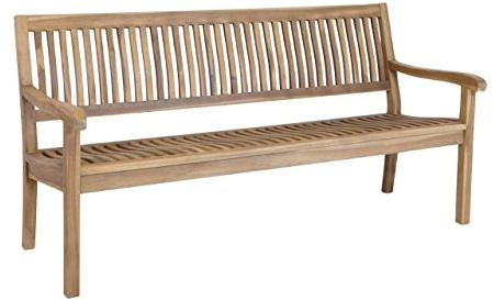 Teakholzbank Kingsbury Bank 65x90x180cm, 75% maschinengefertigt, 25% Handarbeit, ofengetrocknet, aus nachhaltig bewirtschafteten Plantagenbau