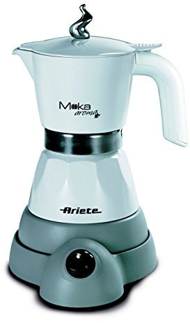 Ariete 1358 Electric Moka Aroma Coffee Machine, 480 W, White