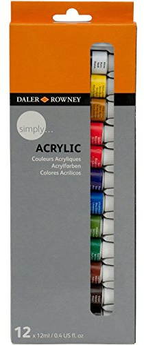 Daler Rowney : Simply Acrylic Paint : Set : 12ml : Set of 12