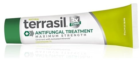 terrasil Clotrimazole Antifungal Cream, Relief for Fungal Yeast Infections, Athletes Foot Treatment, Jock Itch, Ringworm, Men & Women, Clinically Proven Treatment of Skin Fungus. FSA-HSA (0.5oz)
