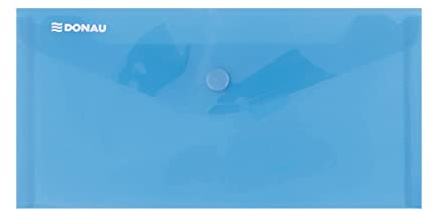 DONAU Umschlagmappe Schnappverschluss PP DL 180 Mikron Blau / / Typ-Umschlag/Art-Mit Schnappsperre/Index-N.a. / Material-Pp/Farbe-Blau/Format-DL/Dicke [mm]-180µm / Abmessungen (mm)-225x126