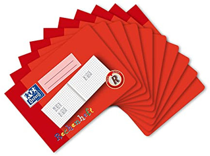 Oxford Rechenheft, A5 quer, Lineatur R (1. Klasse), rot, 10 Stück