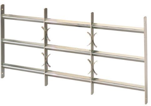 Alberts 553616 Fenstergitter Amsterdam | ausziehbar | galvanisch blau verzinkt | 450 x 500-650 mm