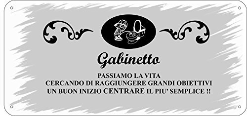 Regali Pazza idea Targa in Metallo Fuoriporta Gabinetto WC Uomo - 20x30 cm - Alluminio - Moderno - Segnalazione - Collezione Bagno