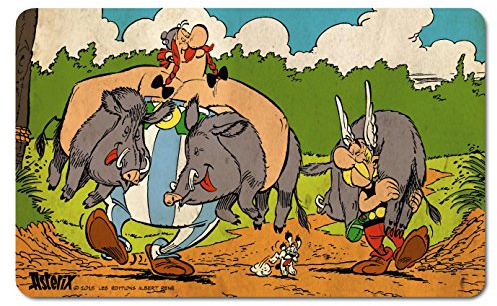 Logoshirt® Asterix & Obelix Wildschweinjagd Frühstücksbrettchen, 23x14cm | Spülmaschinenfest, Hitzebeständig, Lizenziertes Originaldesign