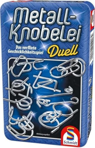 Schmidt Spiele 51206 Metall-Knobelei Duell, Reisespiel, Blau