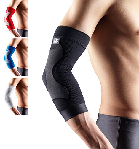 LP SUPPORT 250 Power Sleeve Kompressions-Ellenbogenbandage, Größe:XXL, Farbe:schwarz