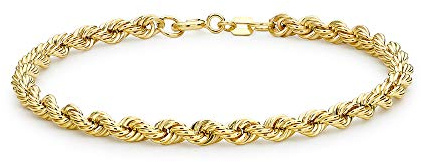 Carissima Gold Damen 9k (375) Gelbgold Hollow Rope Kettenarmband
