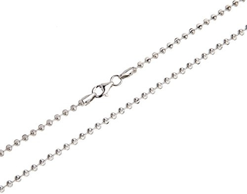 2,5mm Kugelkette, geschliffen- echt 925 Silber, Länge 85cm