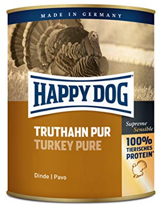 Happy Dog Carne in scatola di tacchino Pur, 800 g, confezione da 6 (6 x 800 g)