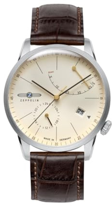 Zeppelin Automatic 7366-5 Watch Herren Uhr analog Quarzwerk mit Leder Armband 7366-5