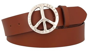 MGM Damen Gürtel Peace, Gr. 90 cm, Braun (cognac-asi 5)