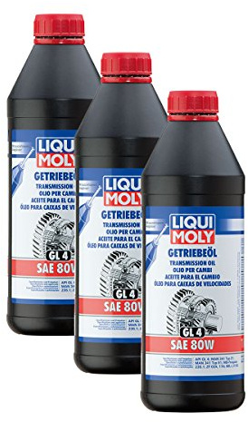3x LIQUI MOLY 1020 Getriebeöl (GL4) SAE 80W 1L