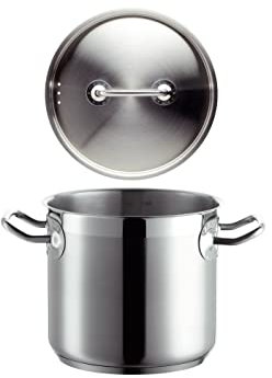 Mäser, Serie Professional, Gemüsetopf 16 cm mit Deckel, Topf aus hochwertigem Edelstahl 18/10, Induktion, Literskala, Silber