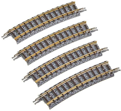 Tomytec 018544-4 Gleise, gebogen in Schotterbettung, 15 Grad