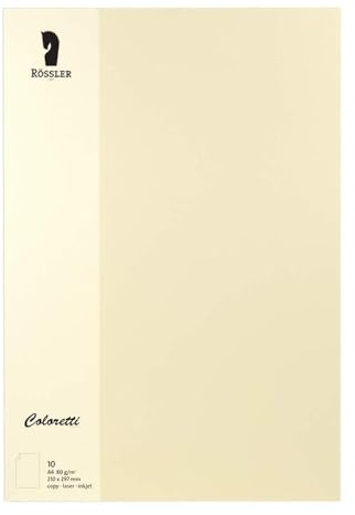 Rössler 220701512 - Coloretti Briefpapier, 80g/m², DIN A4, creme, 10 Blatt