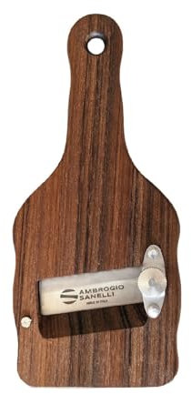 SANELLI AMBROGIO 1730.000 - Laminador Cortador de trufas de Madera de ovangkol, con Hoja Lisa, Madera, marrón, 23 x 9 x 2,5 cm