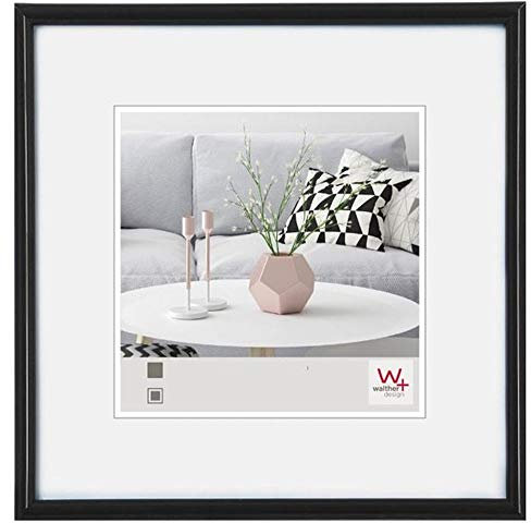 walther design Bilderrahmen schwarz 40 x 40 cm Galeria Kunststoffrahmen KB440H