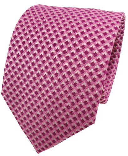 TigerTie Designer Seidenkrawatte in kariert - Standardbreite 8 cm
