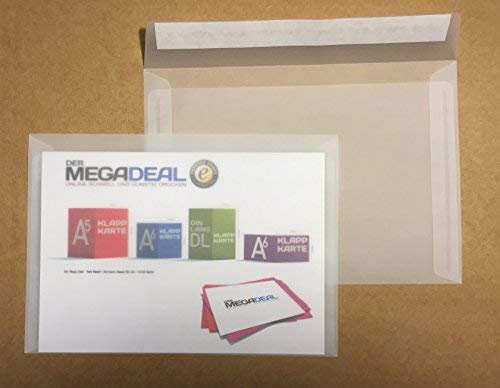 umschlag-discount – transparente Briefumschläge aus Pergamin-Papier für Infoschreiben, Gutscheine, Einladungen & Co – 25 Stück selbstklebende Briefkuverts mit den Maßen 229 x 162 mm (DIN C5)