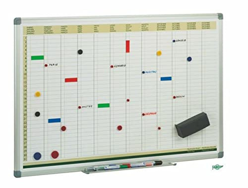 Faibo PLA - Pizarra de planificación anual, 60 x 90 cm
