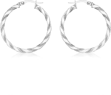 Carissima Gold Damen 30 mm Twist Creole Ohrringe 9k (375)