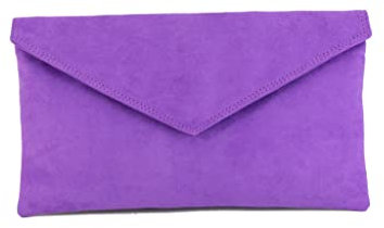 LONI Neat Umschlag Faux Wildleder Clutch Bag/Schultertasche in violett lila