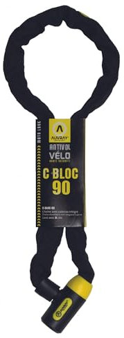 AUVRAY - Antivol vélo chaine avec serrure intégrée - CHAINE 90 D.6 Non Hom. Serrure intégrée C-BLOC- 90 - Résistance Maximale - Vérrouillage simplifiée-Protection nylon-Haute sécurité-Non homologué