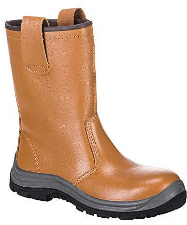 Portwest Bota Steelite Rigger S1P Hro (Sin Forro), Tamaño: 44, Color: Canela, FW06TAR44