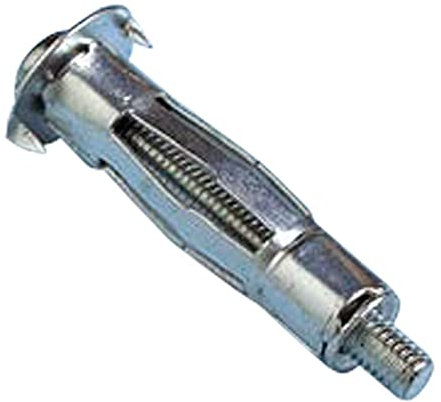 Merriway BH02856 Molly Bolt Plasterboard Hollow Wall Door Anchor, M5 x 43 mm (3/16 Inch x 1.9/16 Inch), Bright Zinc Plated - Pack of 10 Piece