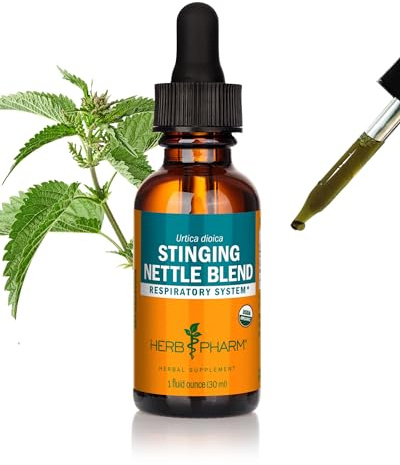 Herb Pharm Certified Organic Stinging Nettle Blend Liquid Herbal Extract 30ml | Traditionally Used for Hayfever & Allergy Relief | Herbal Food Supplement