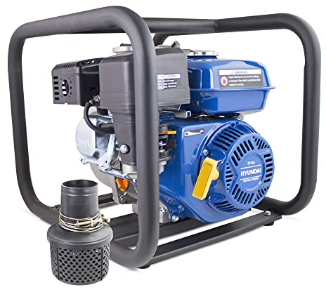 Hyundai 212cc 6.5hp Professional Portable Petrol Water Pump - 3/80mm Outlet, 28m Total Lift, Easy to Use for Hot Tubs or Swimming Pools, 3 Year Warranty