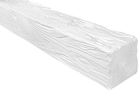 DECO WOOD Deckenbalken EQ006 aus Polyurethane, 2m Länge, PU Balken Holzoptik (weiß - 12x12cm) Wandbalken Hartschaum Deckenverkleidung