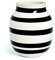 Kähler Vase H20 cm Omaggio Originaldesign mit handgemalte Streifen, schwarz