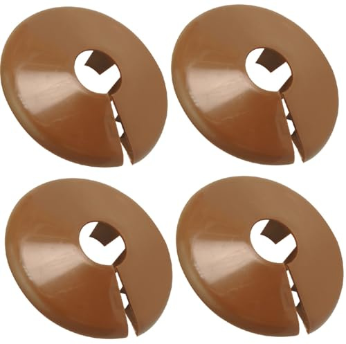 Merriway BH01935 15 mm Plastik-Rohrrosette, Braun / Weiß, 4 Stück