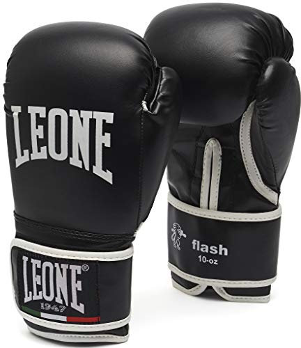 LEONE 1947, Flash Boxing Gloves, Unisex Adult, Black, 10 OZ, GN083