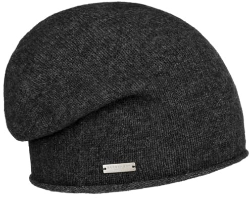 Seeberger Kaschmir Beanie mit Rollrand Kaschmirmütze Strickmütze Wintermütze Mütze Long Beanie Strickmütze Beanie Oversize